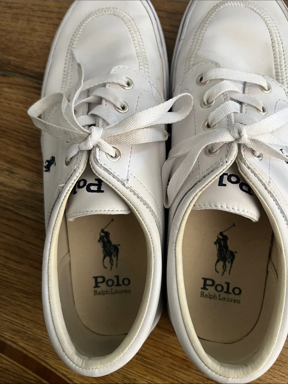 Polo by Ralph Lauren White Leather Low-Top Sneakers